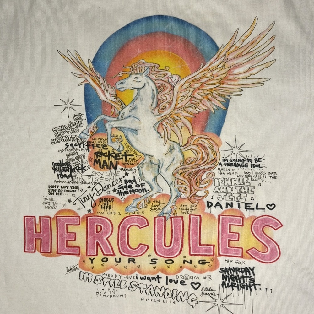 Elton John for Réalisation Hercules concert T-shirt small crop